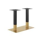 Indoor Use 18''x 36'' Gold and Black Finish Stainless Steel Rectangle Table Bases For Restaurants