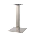 Indoor Use Square Brushed Chrome Stainless Steel Table Bases For Restaurants
