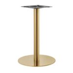 Indoor Use Round Gold Finish Stainless Steel Table Bases For Restaurants