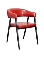 Red arm chair with gold frame