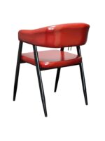 Red arm chair with gold frame
