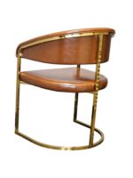 Brown arm chair with gold frame