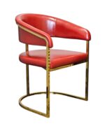 Red arm chair with gold frame