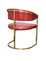 Red arm chair with gold frame