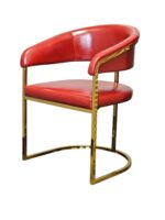 Red arm chair with gold frame
