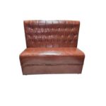 Dimond Tufted Back Restaurant Booth in Brown Vinyl