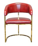 Red arm chair with gold frame