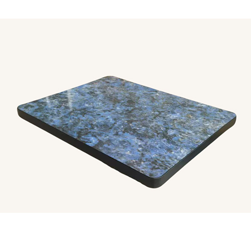 Blue Galaxy Sintered Stone Table Top with Black Rounded Edges