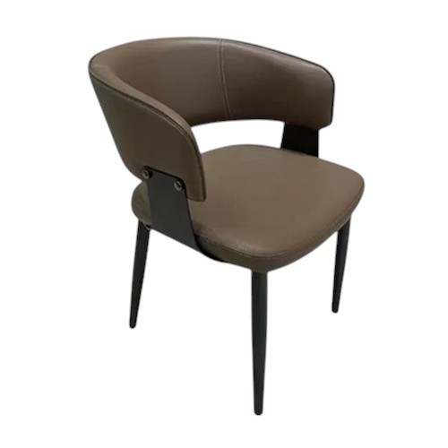 Indoor Metal Chair with Upholstered Seat and Backrest