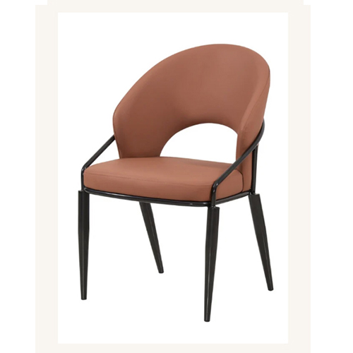 Indoor PU Leather Chair with Black Metal Legs