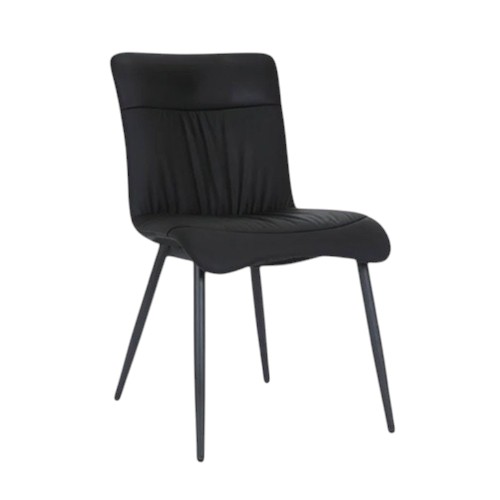 Indoor Modern Black Upholstered Chair with Unique Patter