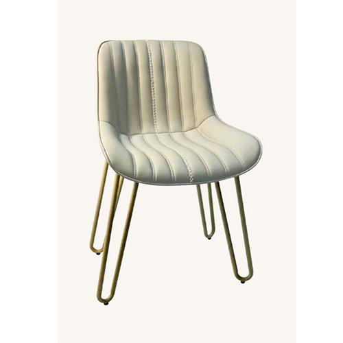 Indoor Modern White Chair With Vertical Pattern and White Legs