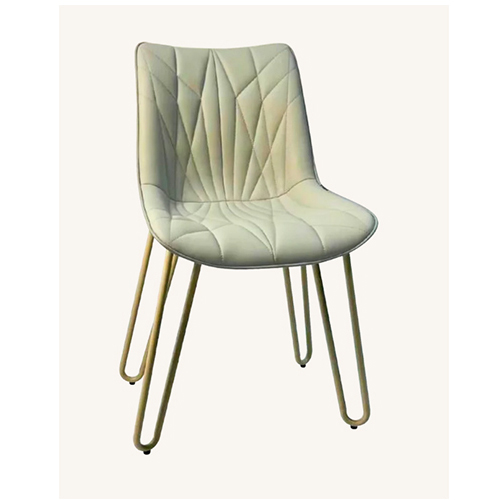 Indoor Modern White Chair with Unique Pattern and White Legs