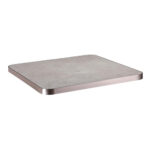 Light Taupe Sintered Stone Table Top with Rose Gold Aluminum Alloy Edge