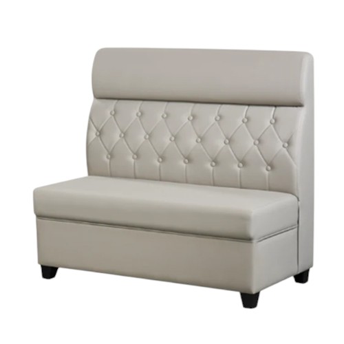 Modern White Vinyl Restaurant Booth with Tufted Backrest