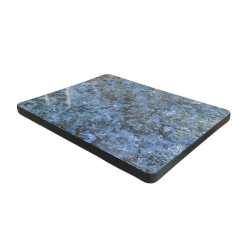 Blue Galaxy Sintered Stone Table Top with Black Rounded Edges