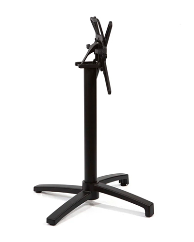 All Weather Black Table Base with Tilting and Nesting in Cast Aluminum For Restaurant