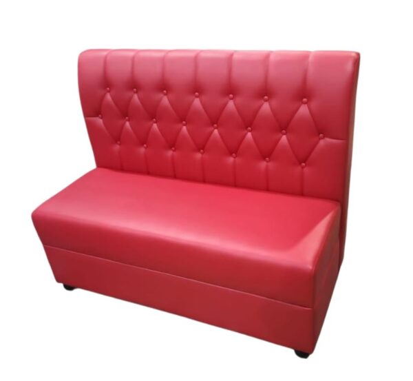 Red Tufted Booth in Vinyl