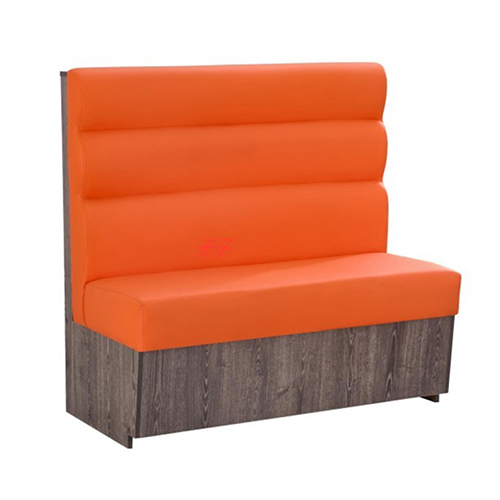 Melamine Booth with Vinyl Padded Orange Horizontal 3-Channel Back