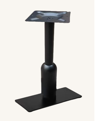 Indoor 9” x 18” Durable Metal Table Base in Black Finish For Restaurants