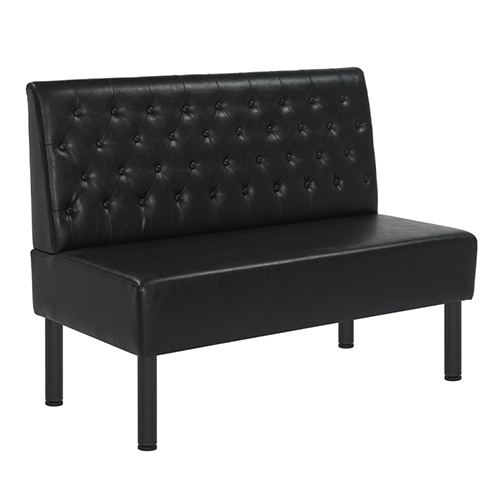 Indoor Metal Black Upholstered Single Booth with Button Tufted Back