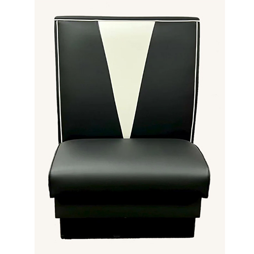 Contemporary Black Upholstered Booth with Contrast V Back