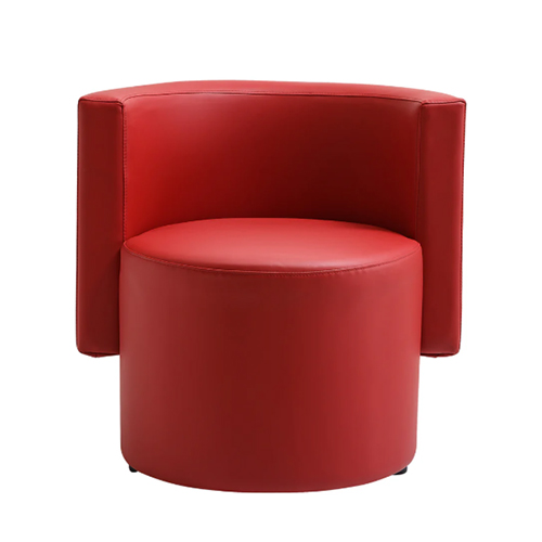 Modern Single Booth Chair with Upholstered Round Seat and Curved Back
