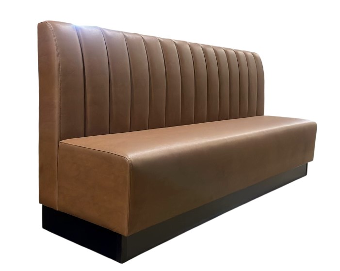 Brown channel back restaurant booth