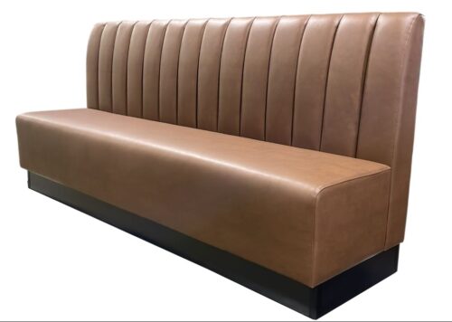 Brown channel back restaurant booth