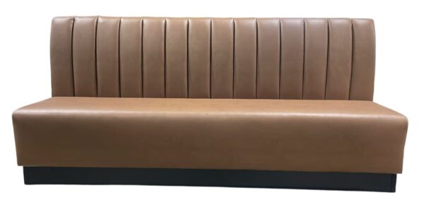 Channeled Booth Back Channel Back Customizable Booth in Brown for Restaurants