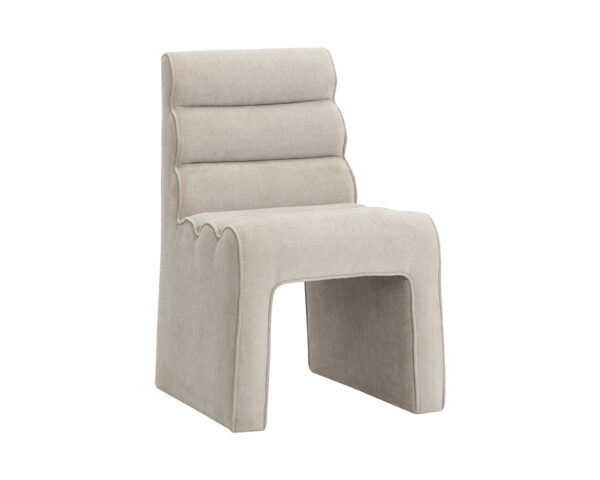 Tufted Dining Chair, Channel Design with Bold Curves and Plush Upholstery