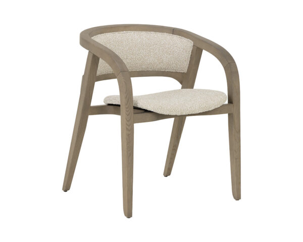 Solid Ash Frame Armchair with Curves and Scandinavian Upholstery