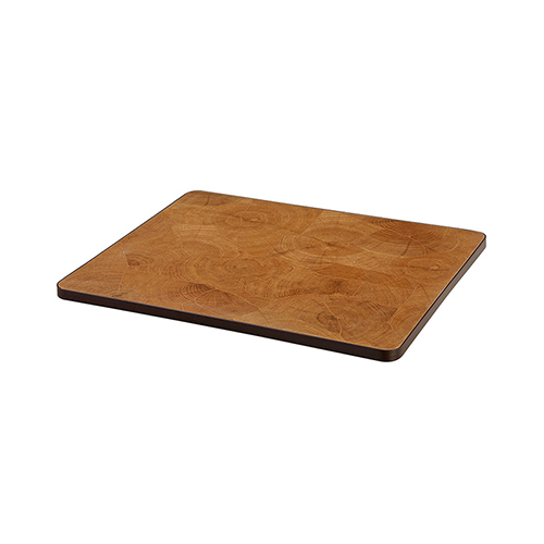 Indoor End Grain Oak Look Sintered Stone Table Top with Dark Aluminum Edge