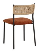 woven rope back with a plush seat upholstered chair