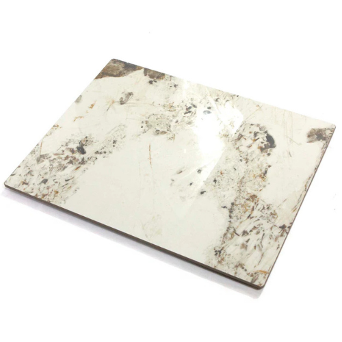 Glossy Off-White Sintered Stone Table Top with Marble Finish For Restaurant