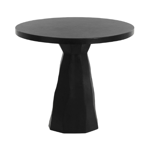 Indoor/Outdoor Black Pitted Finish Concrete Bistro Table