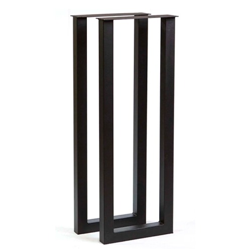 Heavy-Duty U-Shaped Metal Bar Height Base Made with 2" x 2" Tubing in Black Powder-Coated Finish